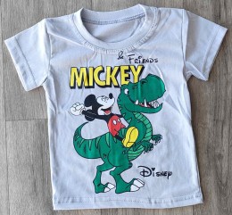 Футболка "Mickey+DINO" светло-серая, мальчик 1-2-3-4-5 лет