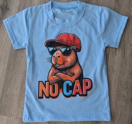 Футболка «No Cap» голубая, мальчик 1,5-3-5-7-9 лет