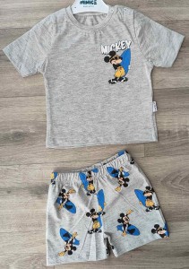 Костюм «Mickey на доске» серый, мальчик 9-18-24 месяцев