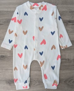 Чоловічок «Сердечки» малиновий, дівчинка 0-3-6 місяців