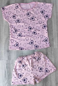 Спальний комплект «Серця» теракотовий, дівчинка 5-6-7-8 років