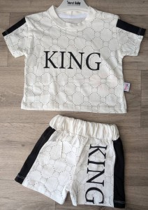 Костюм Partner «KING» белый, мальчик 9-12-18-24 месяцев