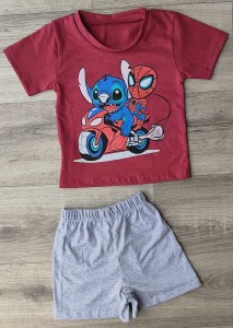 Костюм "Stitch" бордовий, хлопчик 1,5-2-3-4-5 років