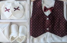 Комплект Baby Biss "Ромбик" бордовый, мальчик 0-3 месяцев