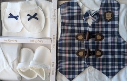 Комплект Baby Biss "Клеточка" синий, мальчик 0-3 месяцев