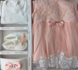 Комплект Baby Biss "Узор" персиковый, девочка 3-6 месяцев