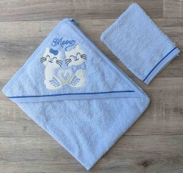 Рушник Ramel "Котята"  блакитний, дівчинка 75 * 80