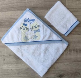 Рушник Ramel "Котята"  блакитний 2, дівчинка 75 * 80