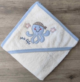 Рушник Ramel "Восьминіг", блакитний з білим, хлопчик, 75/80