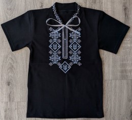Вишиванка "Українець 2" чорний, хлопчик 5-6-7-8-9 років