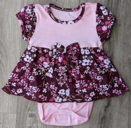 Боді-сукня "Квіти" рожевий, дівчинка 3-6-9 місяців