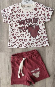 Костюм Partner «сердечки» бордовый, девочка 9-12-18-24 месяцев