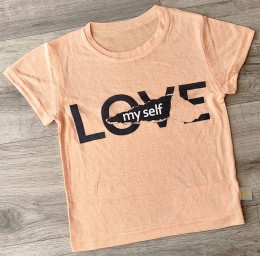 Футболка « LOVE » персиковий, дівчинка 6-7-8-9-10 років