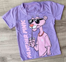 Футболка "Panther pink" сиреневый, девочка 1-2-3-4-5  лет