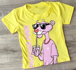 Футболка "Panther pink" жовтий, дівчинка 1-2-3-4-5 років