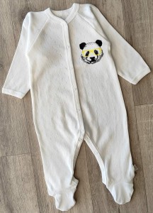 Чоловічок "Панда" молочний, хлопчик 0-3-6-9 місяців