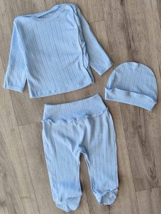 Комплект "однотонний " блакитний, хлопчик 0-3 місяців