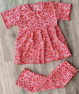 Комплект «Квіти» червоний, дівчинка 1-2-3-4-5 років