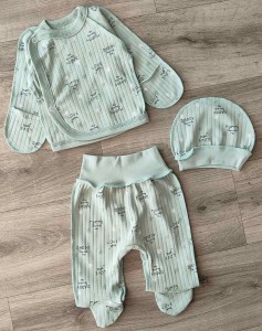 Комплект "зірочки"мятний, унісекс 0-3 місяців