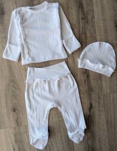 Комплект "однотонний " білий, унісекс 0-3 місяців