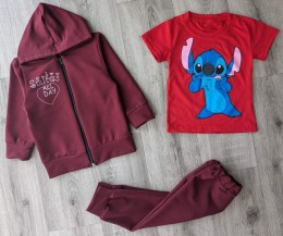 Костюм «Стіч» бордовий, дівчинка 1-2-3-4-5 років