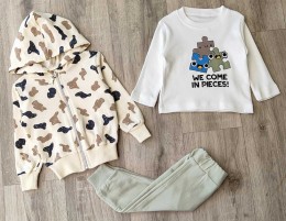 Костюм Partner "пазлы" зеленый (оливка), мальчик 9-12-18-24 месяцев