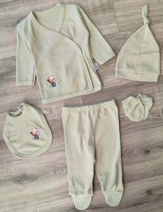 Комплект Findik "Мішка", зелений (оливка), хлопчик 3 місяця