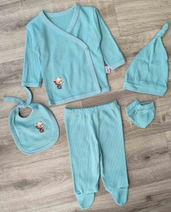 Комплект Findik "Мішка", бірюзовий, хлопчик 3 місяця