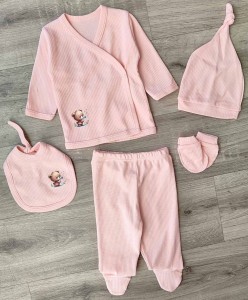 Комплект Findik "Мішка", рожевий (пудра), дівчинка 3 місяця
