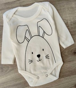 Боди Findik "Зайчик" білий, унісекс 3-6-9-12-18 місяців