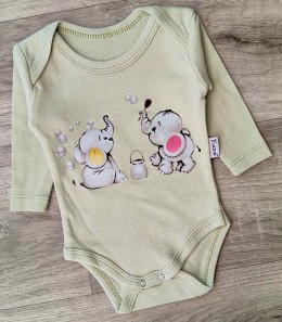 Боді Findik «Слоники» зелений (оливка), хлопчик 3-6-9-12-18 місяців