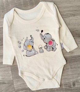 Боді Findik «Слоники» молочний, унісекс 3-6-9-12-18 місяців