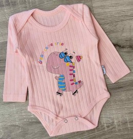 Боді Findik "Динозаврик" персиковий, дівчинка 3-6-9-12-18 місяців
