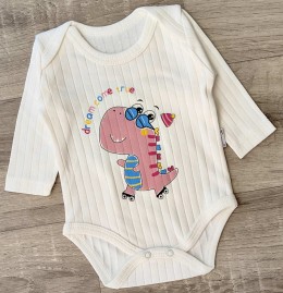 Боді Findik "Динозаврик" білий, дівчинка 3-6-9-12-18 місяців