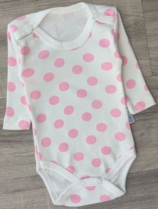 Боди Poli Foni"горошек" розовый, девочка 0-3-6-9-12 месяцев