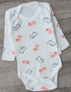 Боди Poli Foni"птички" персиковый, девочка 0-3-6-9-12 месяцев