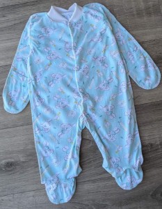 Чоловічок "зайчики" зелений (м'ятний бірюзовий, унісекс 3-6-9 місяців