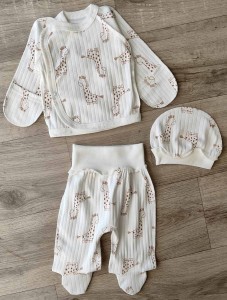 Комплект "Жираф" молочний, унісекс 0-3 місяців