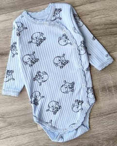 Боді "Зайчики" блакитний, хлопчик 0-3-6-9 місяців