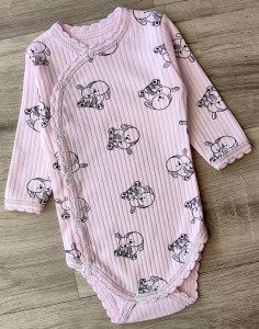 Боді "Зайчики" рожевий, дівчинка 0-3-6-9 місяців