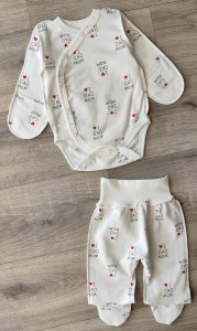 Комплект «Dad mom» белый, унисекс 0-3 месяцев