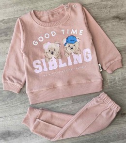 Костюм Piccola “Sibling” коричневый(теракотовый), девочка 9-12-18-24 месяцев