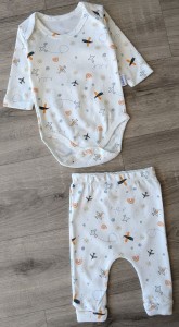 Комплект «Літак» білий, унісекс 0-3-6 місяців