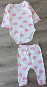 Комплект «Серця» рожевий, дівчинка 0-3-6 місяців