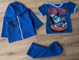 Костюм "Снупі" синій, хлопчик 3-6-9-12 місяців