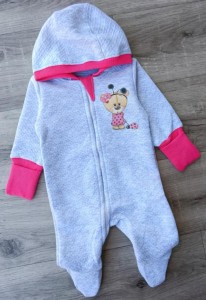 Чоловічок "Мішка" рожевий, дівчинка 0-3-6-9-12 місяців