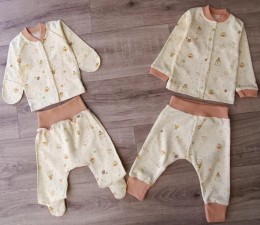 Комплект "Зірочки" бежевий, унісекс 0-3-6-9 місяців