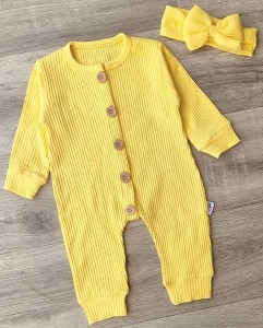 Человечек Murat Baby "Пуговки" желтый, девочка 3-6-9-12 месяцев