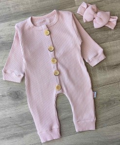 Человечек Murat Baby "Пуговки" коричневый (теракотовый), девочка 3-6-9-12 месяцев