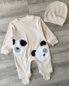 Человек Murat Baby "Панда" бежевый, унисекс 0-3 месяцев